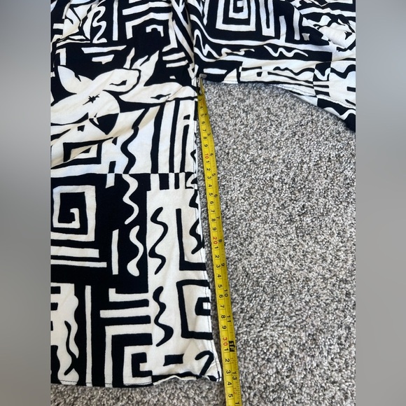 Vtg Jo Hardin Abstract Print Slit Midi Skirt Short Sleeve Top Co Ord Set Size 12 - Picture 15 of 15